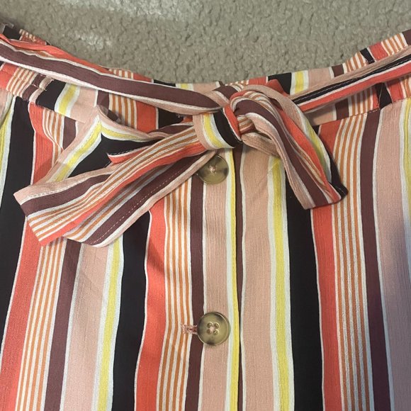 Striped Buttoned Midi Maxi Skirt - Picture 2 of 4